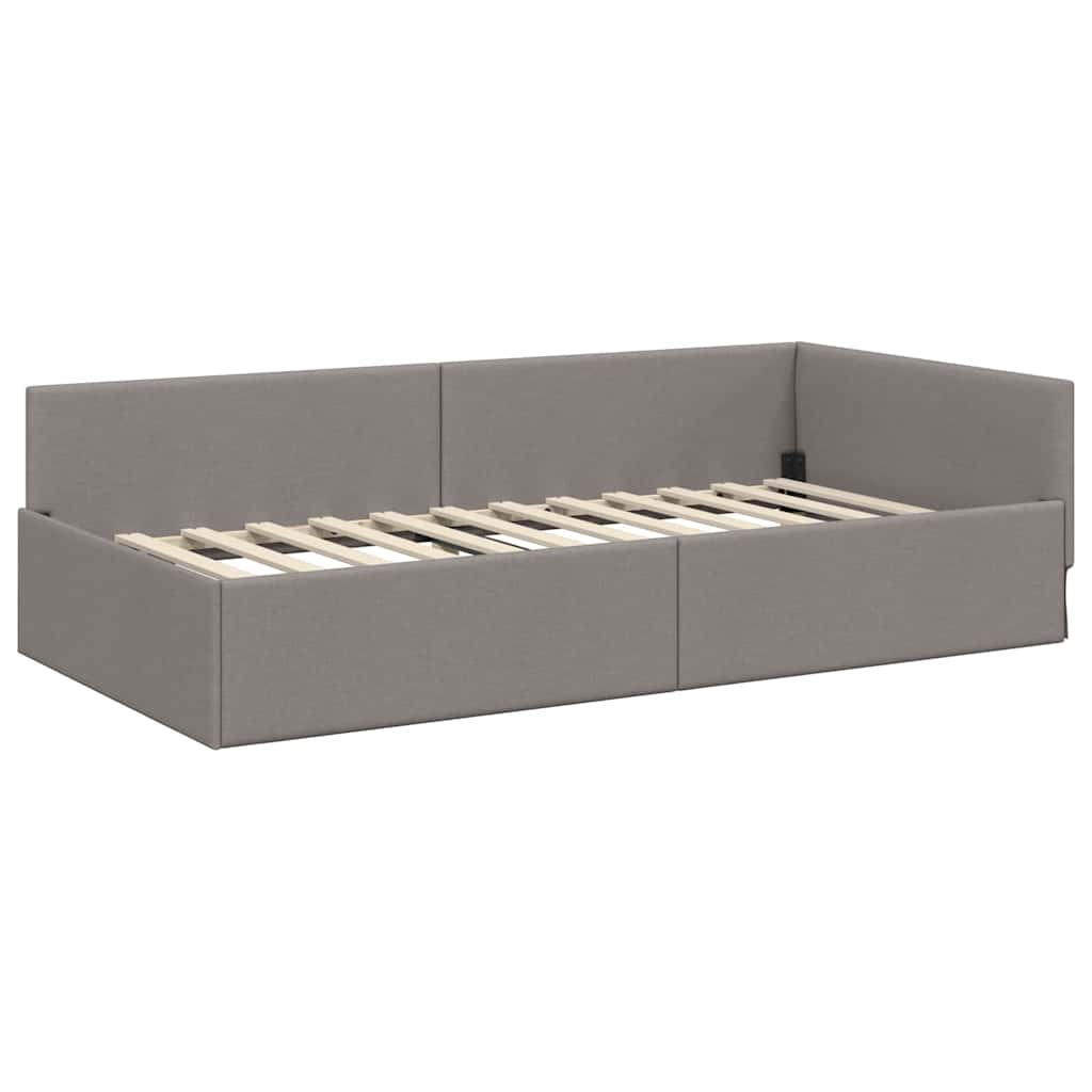 vidaXL Κρεβάτι Γωνίας με κεφαλάρι Taupe 80 εκ x 200 εκ ύφασμα