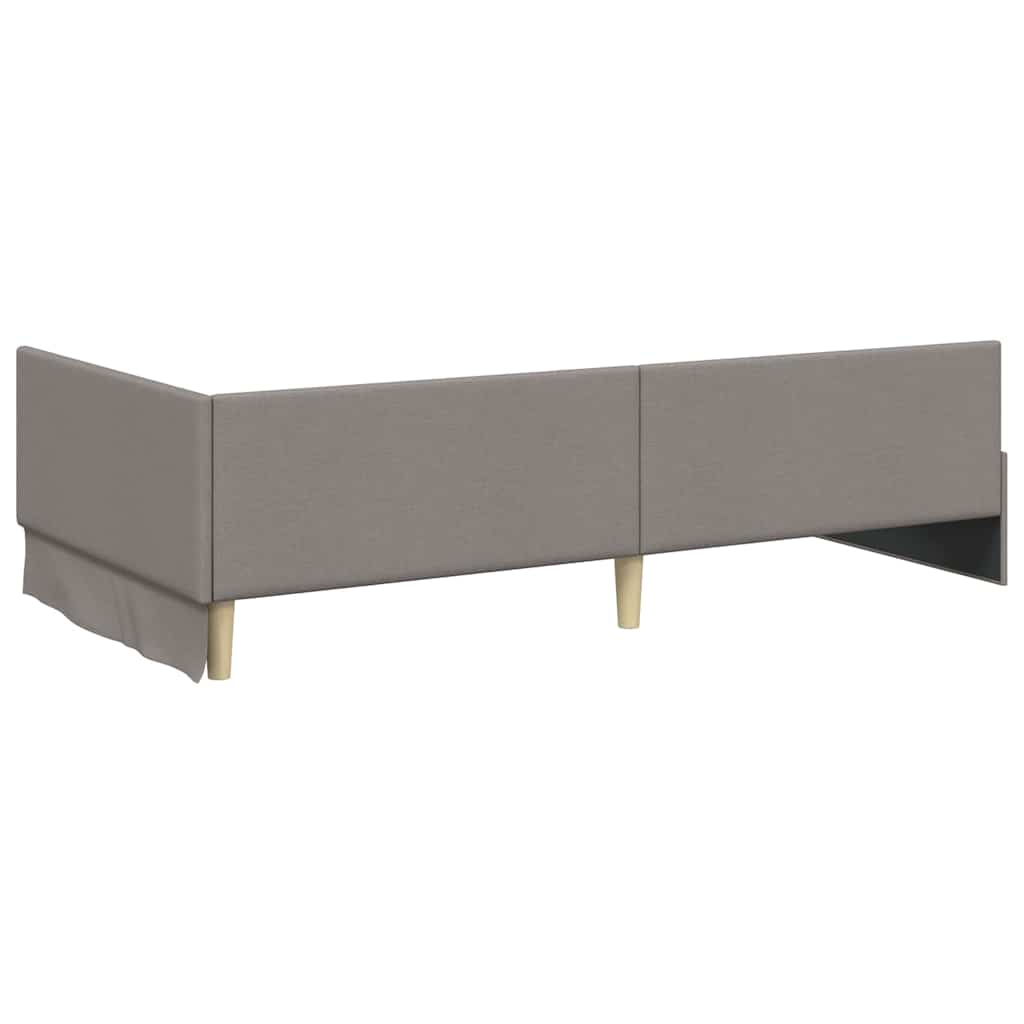 vidaXL Κρεβάτι Γωνίας με κεφαλάρι Taupe 90 εκ x 190 εκ ύφασμα