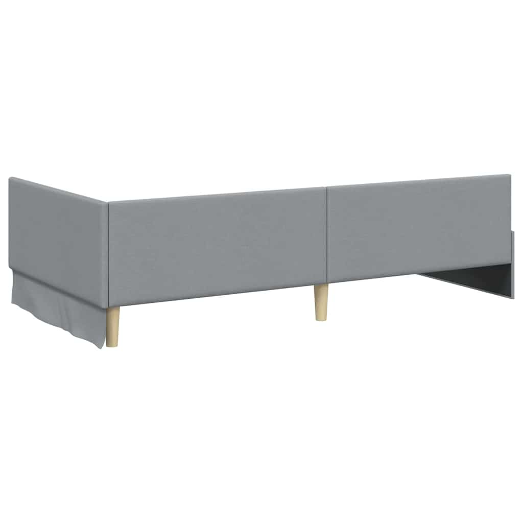 vidaXL Κρεβάτι Γωνίας Ανοιχτό γκρι 90 x 200 cm Ύφασμα και Έργο ξύλου
