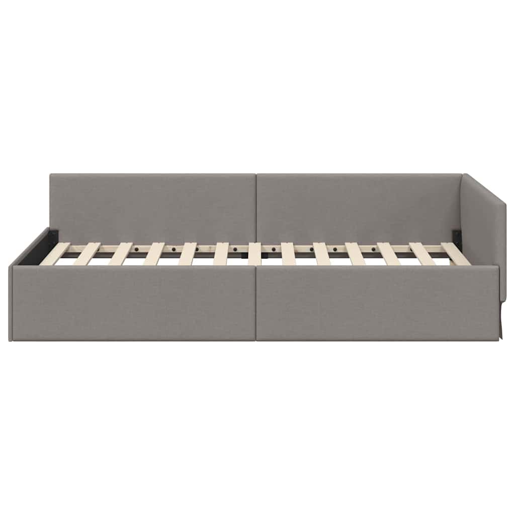 vidaXL Κρεβάτι Γωνίας με κεφαλάρι Taupe 90 εκ x 200 εκ ύφασμα