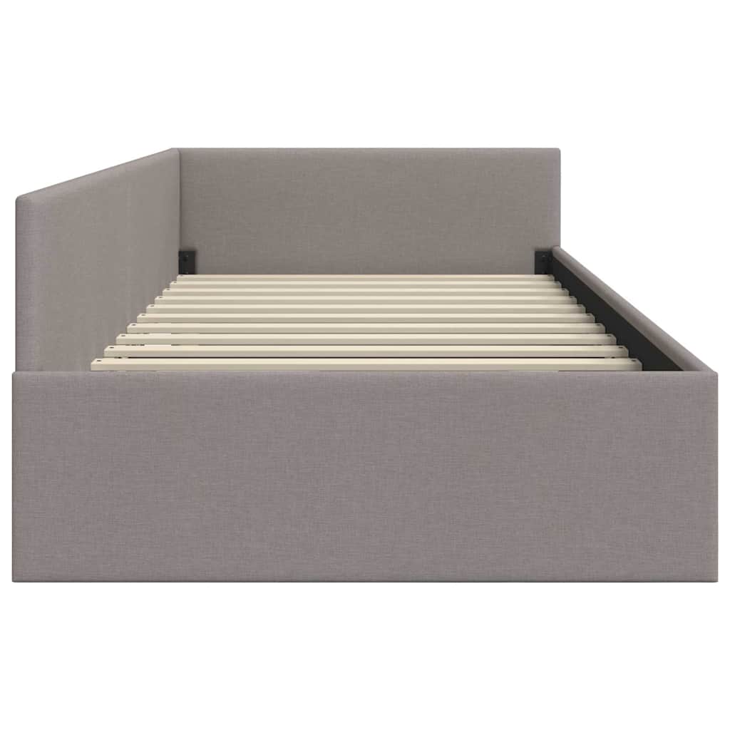 vidaXL Κρεβάτι Γωνίας με κεφαλάρι Taupe 90 εκ x 200 εκ ύφασμα