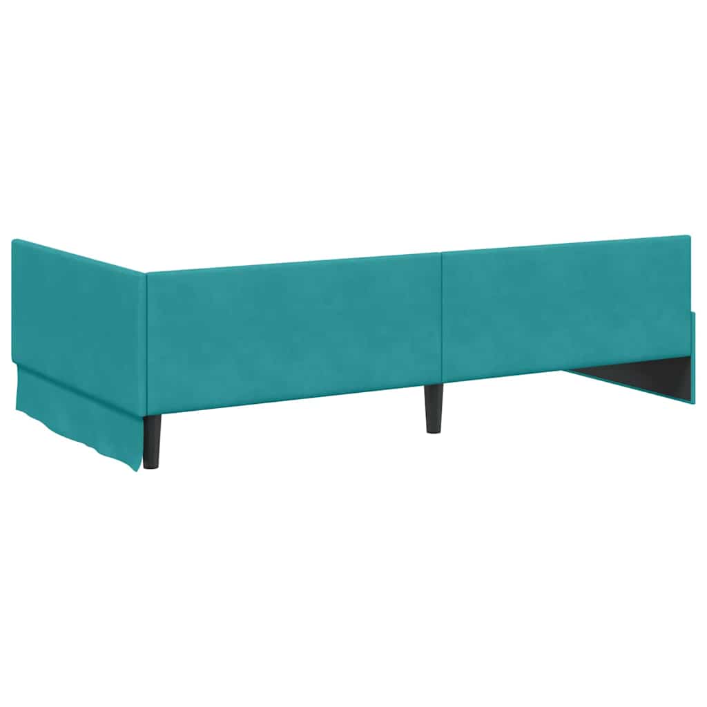 vidaXL Κρεβάτι Γωνίας Τιρκουάζ 90 x 200 cm Βελούδο