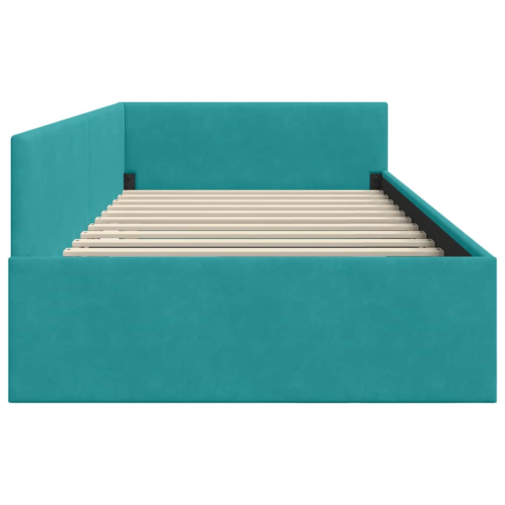 vidaXL Κρεβάτι Γωνίας Τιρκουάζ 90 x 200 cm Βελούδο