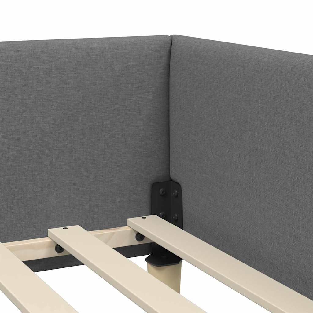 vidaXL Κρεβάτι Γωνίας Σκούρο γκρι 80 x 200 cm Ύφασμα και Έργο ξύλου
