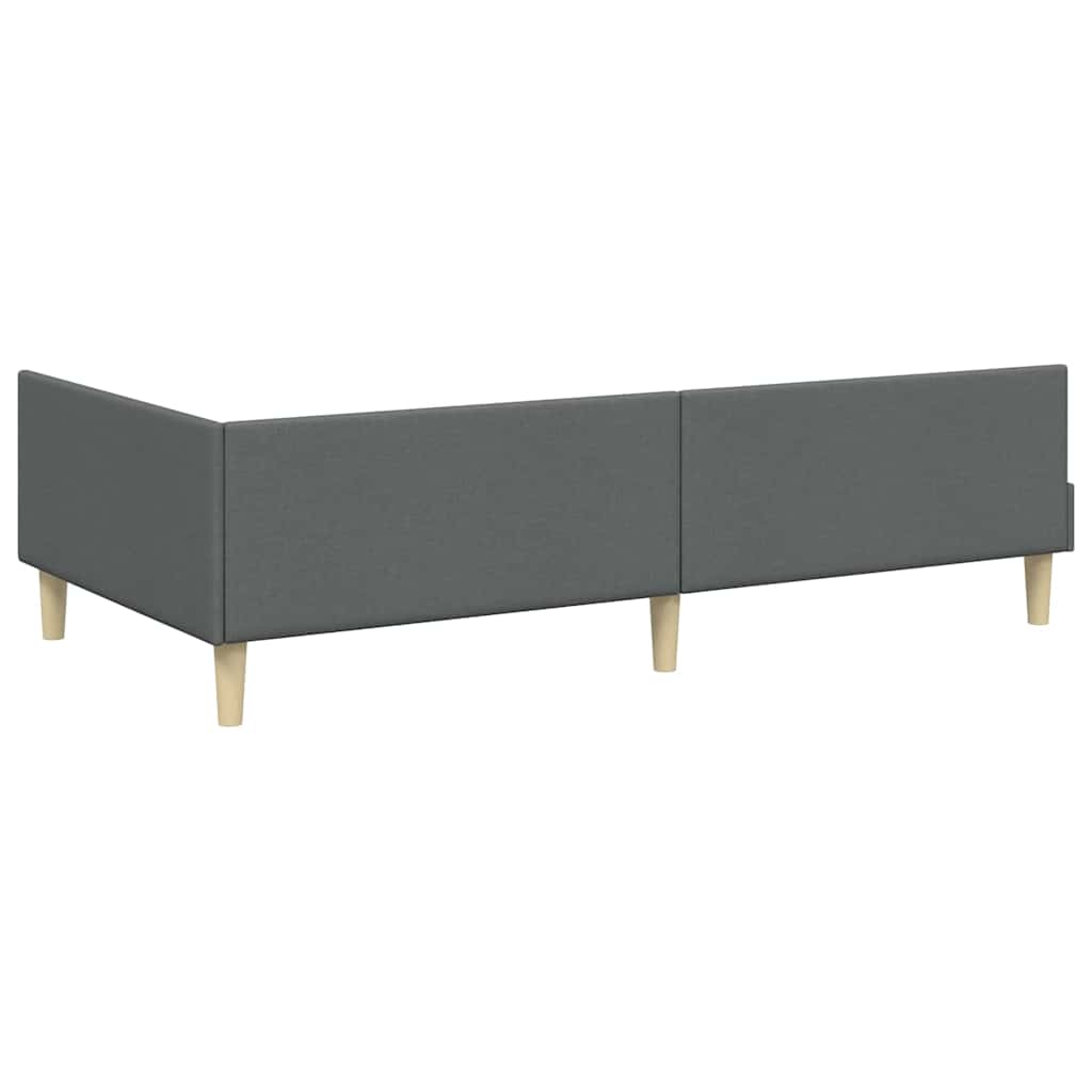 vidaXL Κρεβάτι Γωνίας Σκούρο γκρι 80 x 200 cm Ύφασμα και Έργο ξύλου