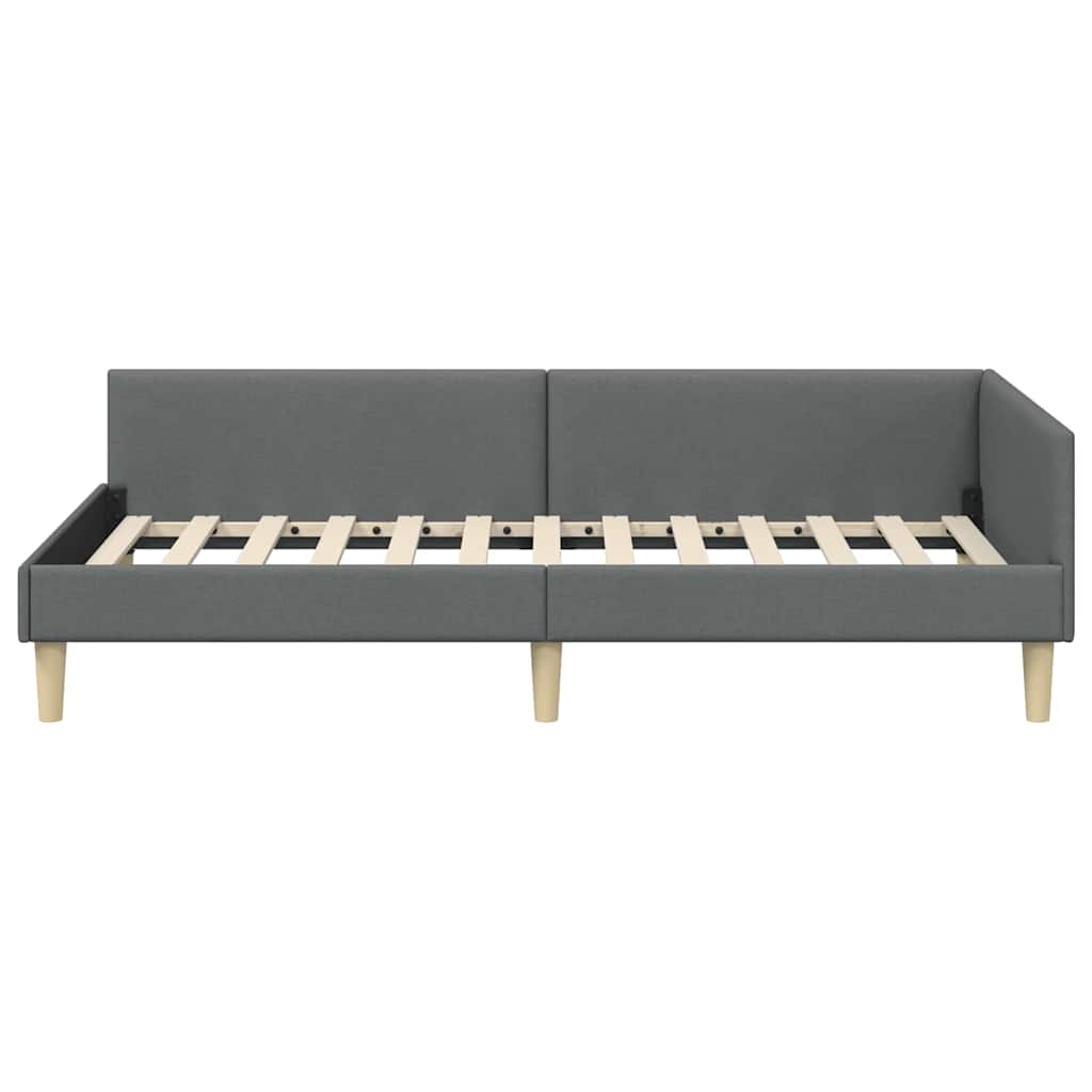 vidaXL Κρεβάτι Γωνίας Σκούρο γκρι 80 x 200 cm Ύφασμα και Έργο ξύλου