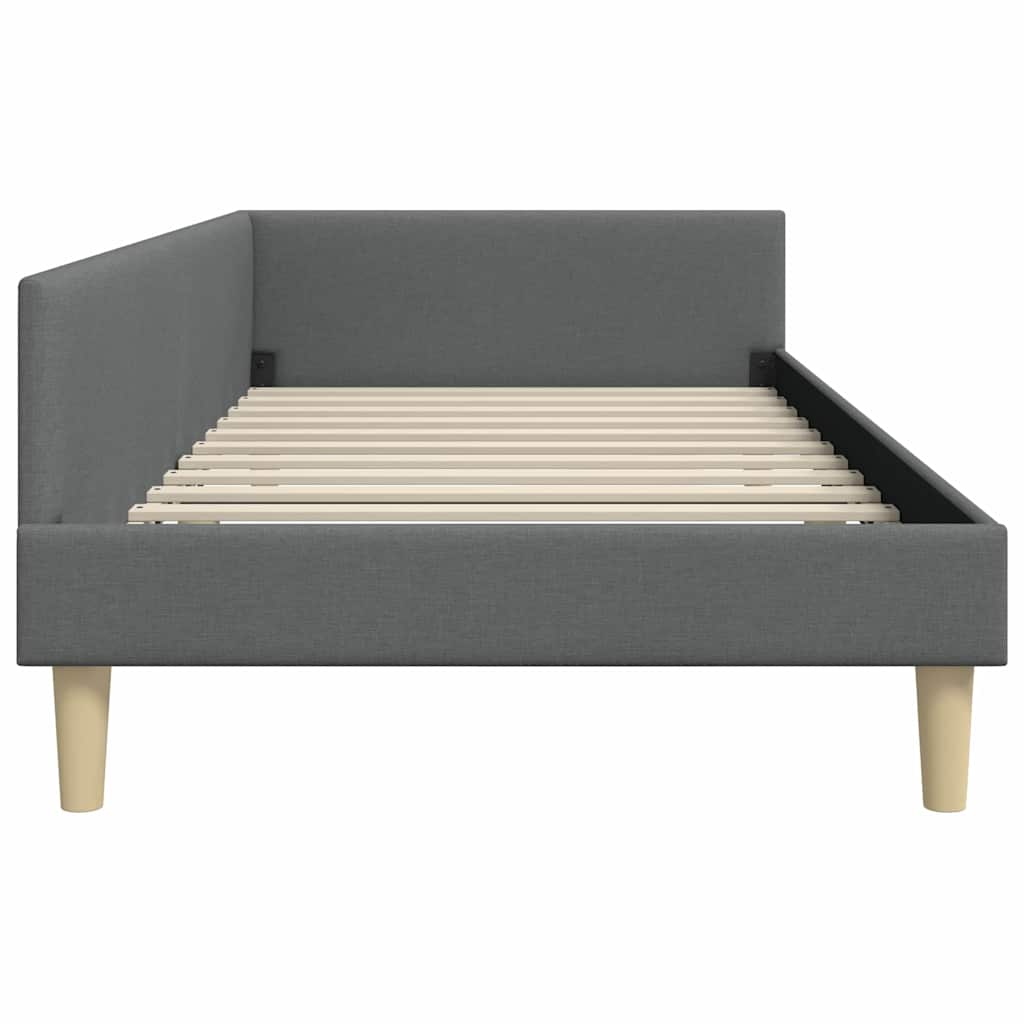 vidaXL Κρεβάτι Γωνίας Σκούρο γκρι 80 x 200 cm Ύφασμα και Έργο ξύλου