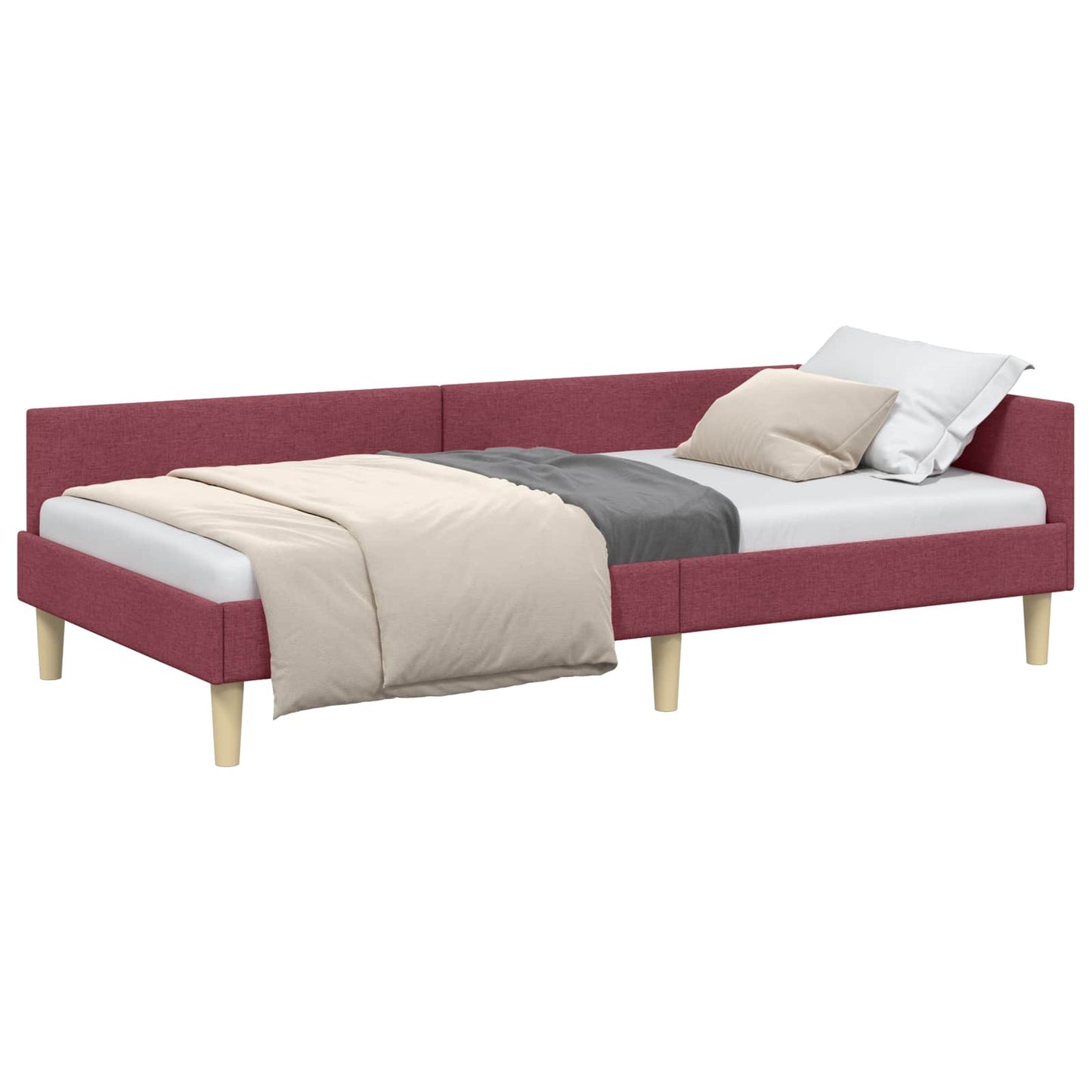 vidaXL Κρεβάτι Γωνίας Κόκκινο 80 x 200 cm ύφασμα