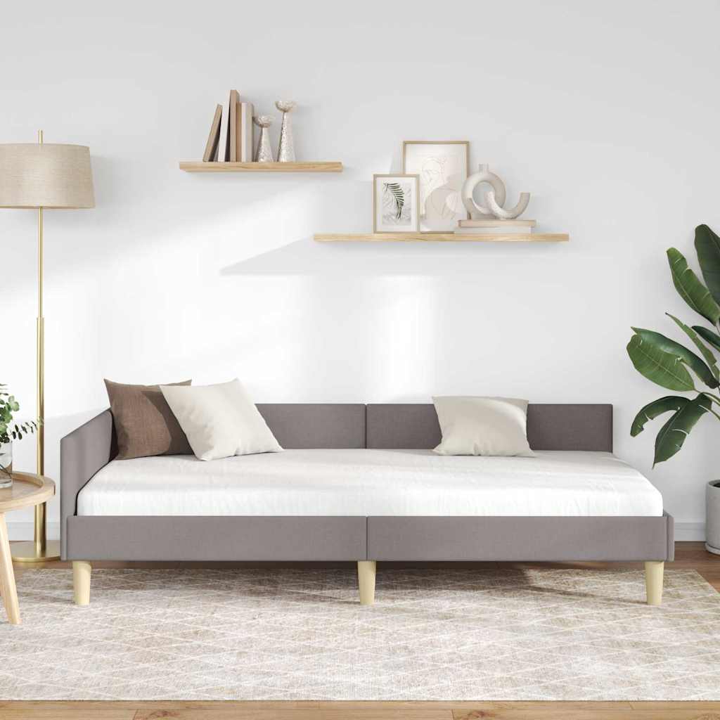 vidaXL Κρεβάτι Γωνίας με κεφαλάρι Taupe 80 x 200 cm ύφασμα