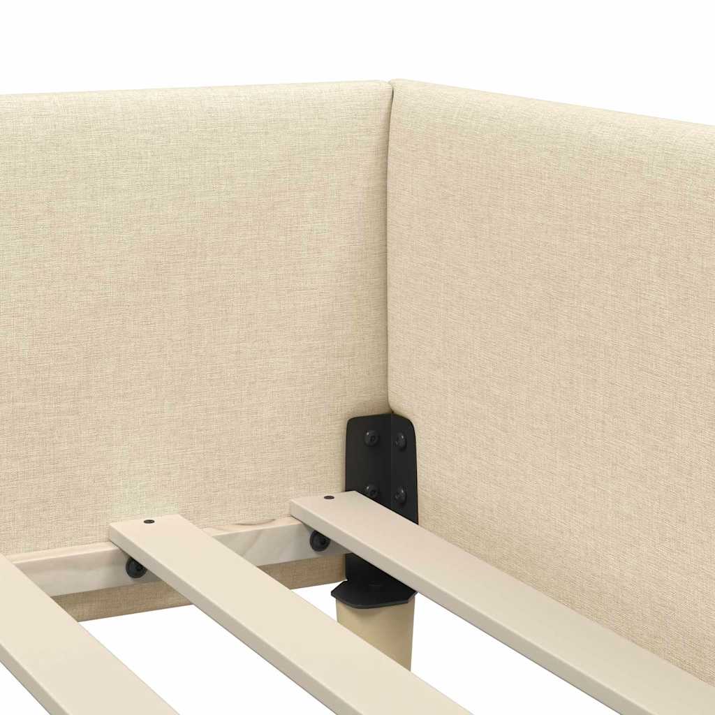 vidaXL Κρεβάτι Γωνίας Κρεμ 80 x 200 cm ύφασμα
