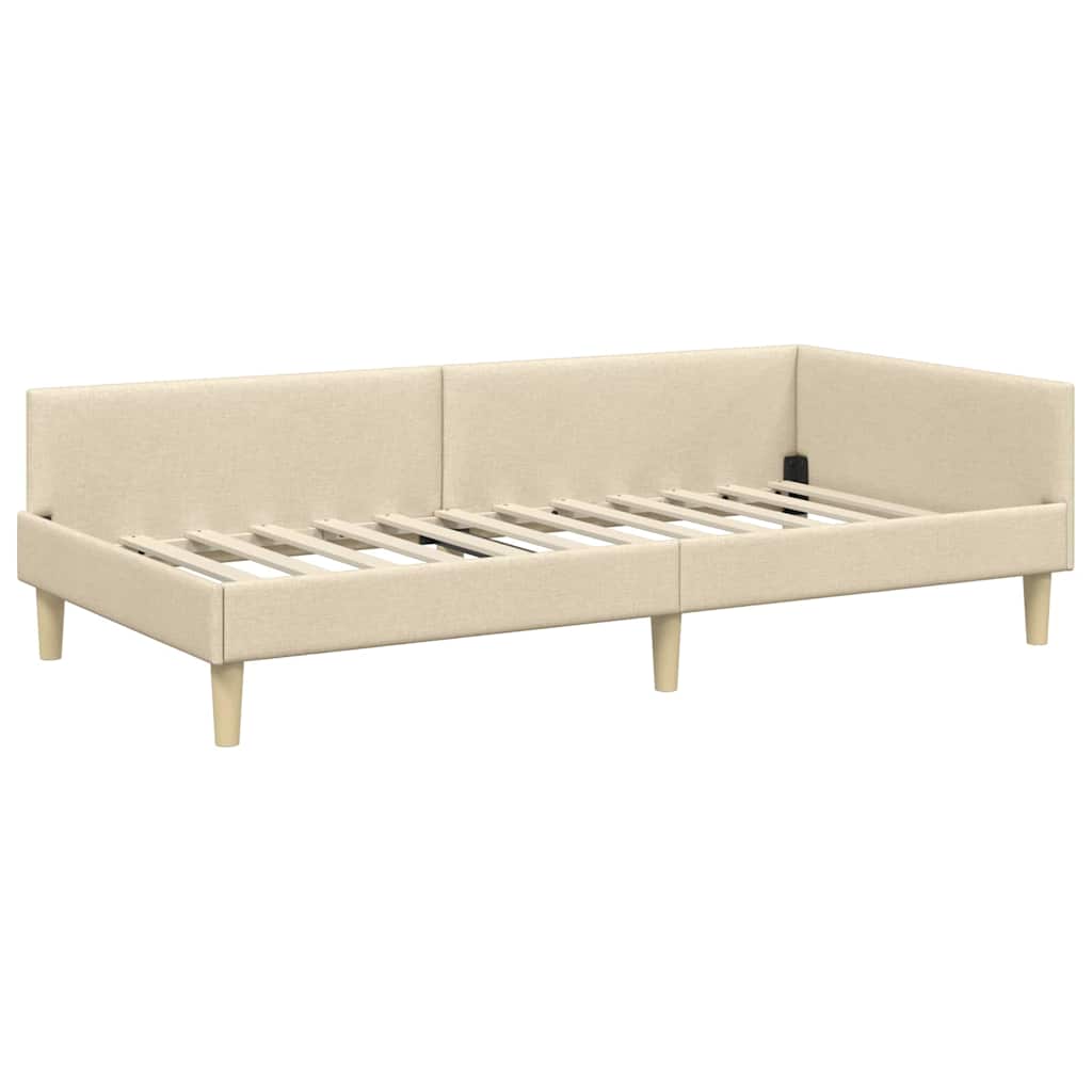 vidaXL Κρεβάτι Γωνίας Κρεμ 80 x 200 cm ύφασμα