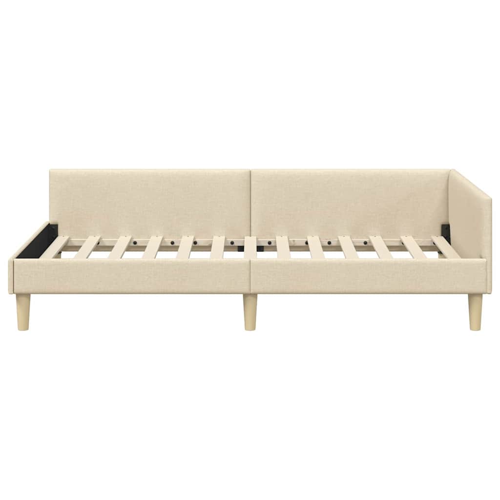 vidaXL Κρεβάτι Γωνίας Κρεμ 80 x 200 cm ύφασμα