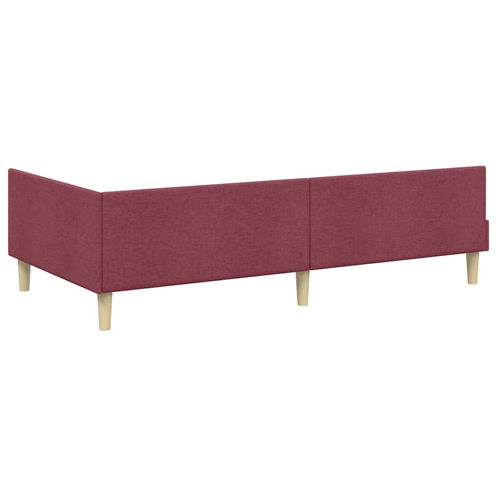vidaXL Κρεβάτι Γωνίας Κόκκινο 90 x 190 cm ύφασμα