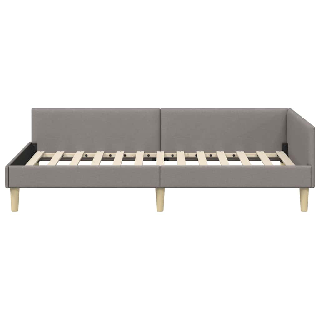 vidaXL Κρεβάτι Γωνίας με κεφαλάρι Taupe 90 x 190 cm ύφασμα