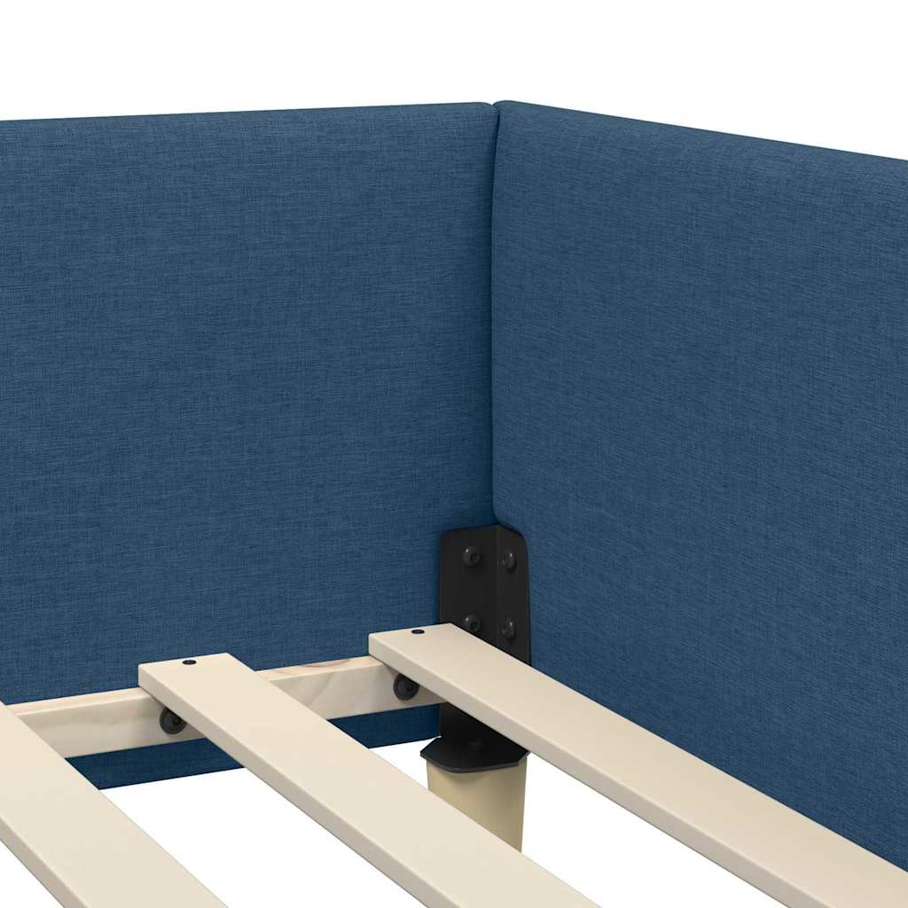 vidaXL Κρεβάτι Γωνίας Μπλε 90 x 190 cm ύφασμα