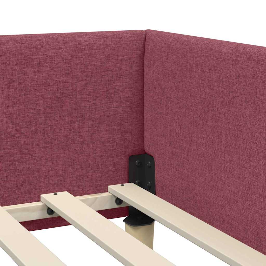 vidaXL Κρεβάτι Γωνίας Κόκκινο 90 x 200 cm ύφασμα