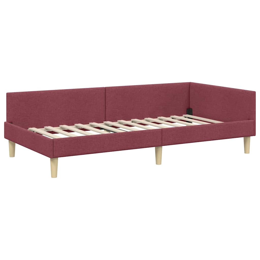 vidaXL Κρεβάτι Γωνίας Κόκκινο 90 x 200 cm ύφασμα