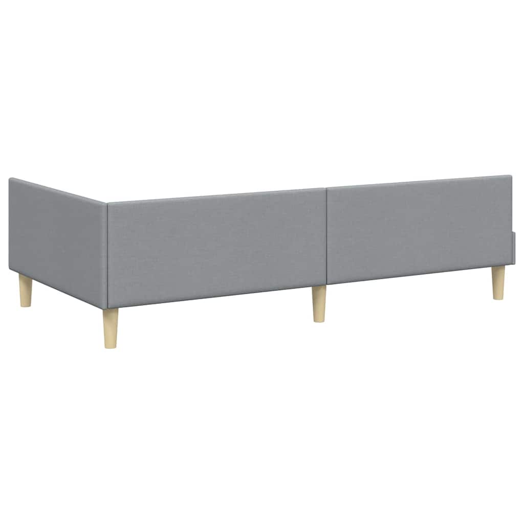 vidaXL Κρεβάτι Γωνίας Ανοιχτό γκρι 100 x 200 cm Ύφασμα και Έργο ξύλου