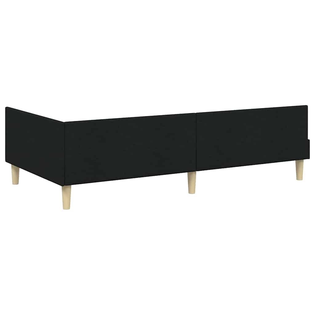 vidaXL Κρεβάτι Γωνίας Άλλο Μαύρο 100 x 200 cm Ύφασμα και Έργο ξύλου
