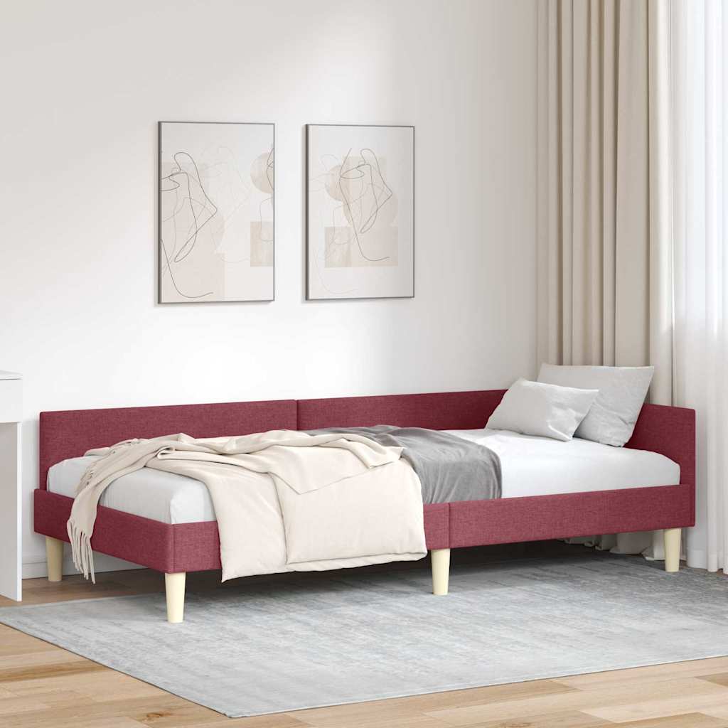 vidaXL Κρεβάτι Γωνίας Κόκκινο 100 x 200 cm ύφασμα