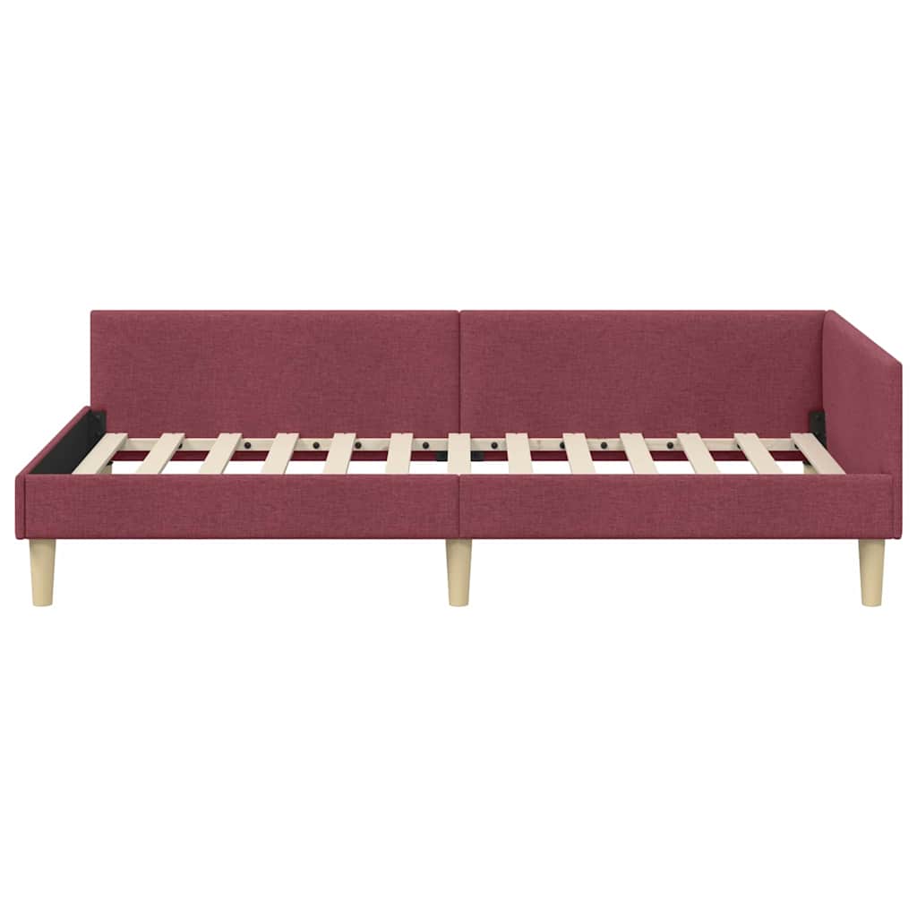 vidaXL Κρεβάτι Γωνίας Κόκκινο 100 x 200 cm ύφασμα