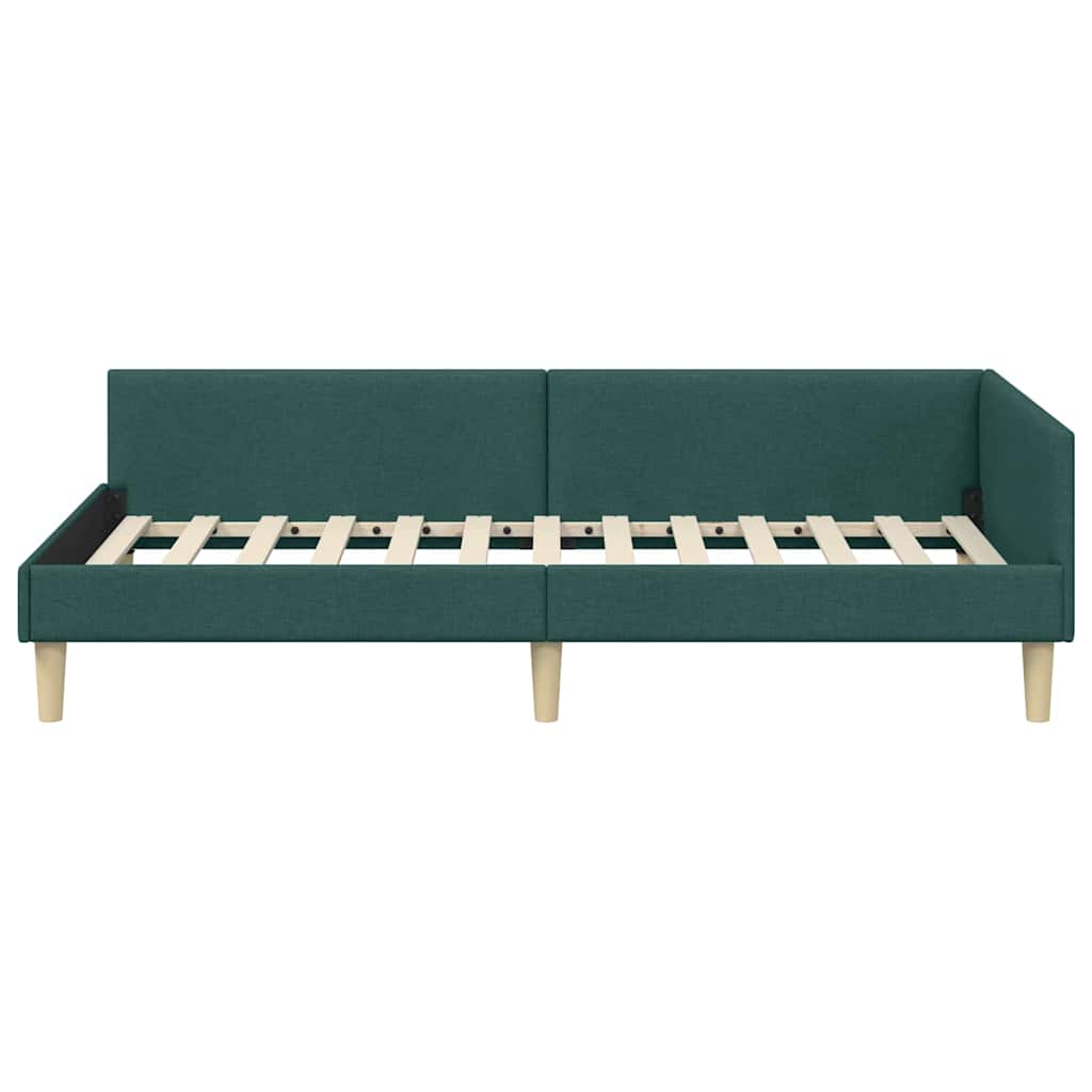 vidaXL Κρεβάτι Γωνίας Σκούρο Πράσινο 100 x 200 cm ύφασμα