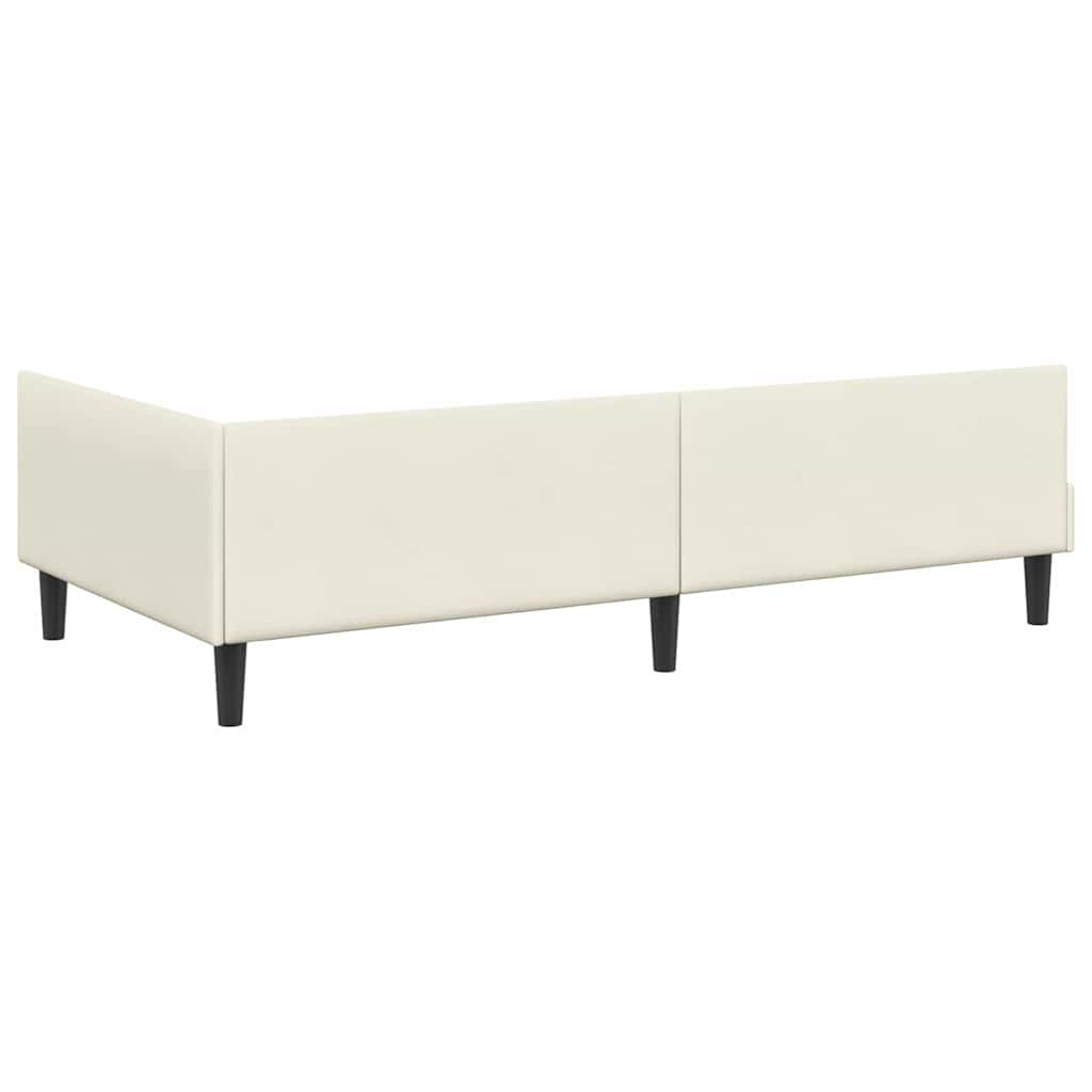 vidaXL Κρεβάτι Γωνίας Κρεμ 80 εκ x 200 εκ ΒελούδοκαιΣυμπαγέςΞύλο