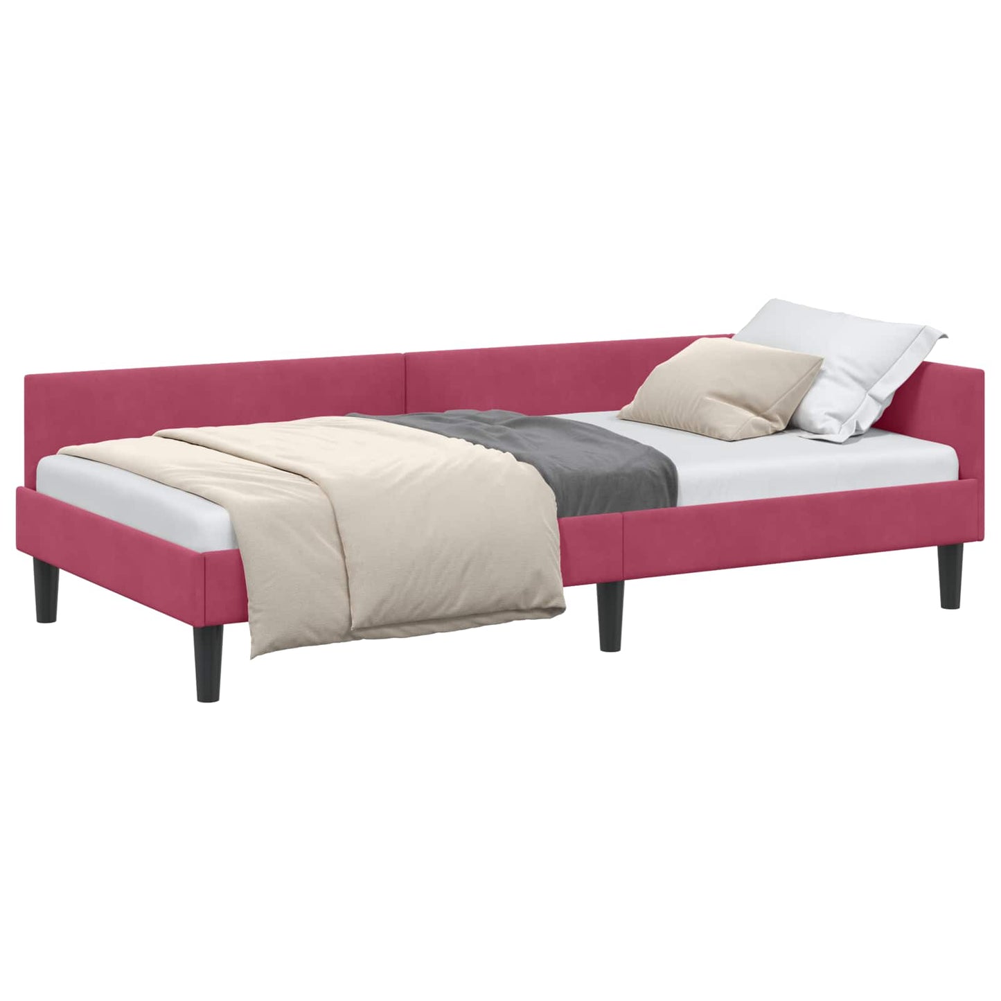 vidaXL Κρεβάτι Γωνίας Κόκκινο 90 x 200 cm Βελούδο