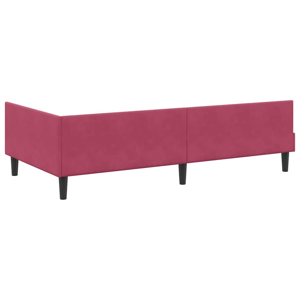 vidaXL Κρεβάτι Γωνίας Κόκκινο 90 x 200 cm Βελούδο