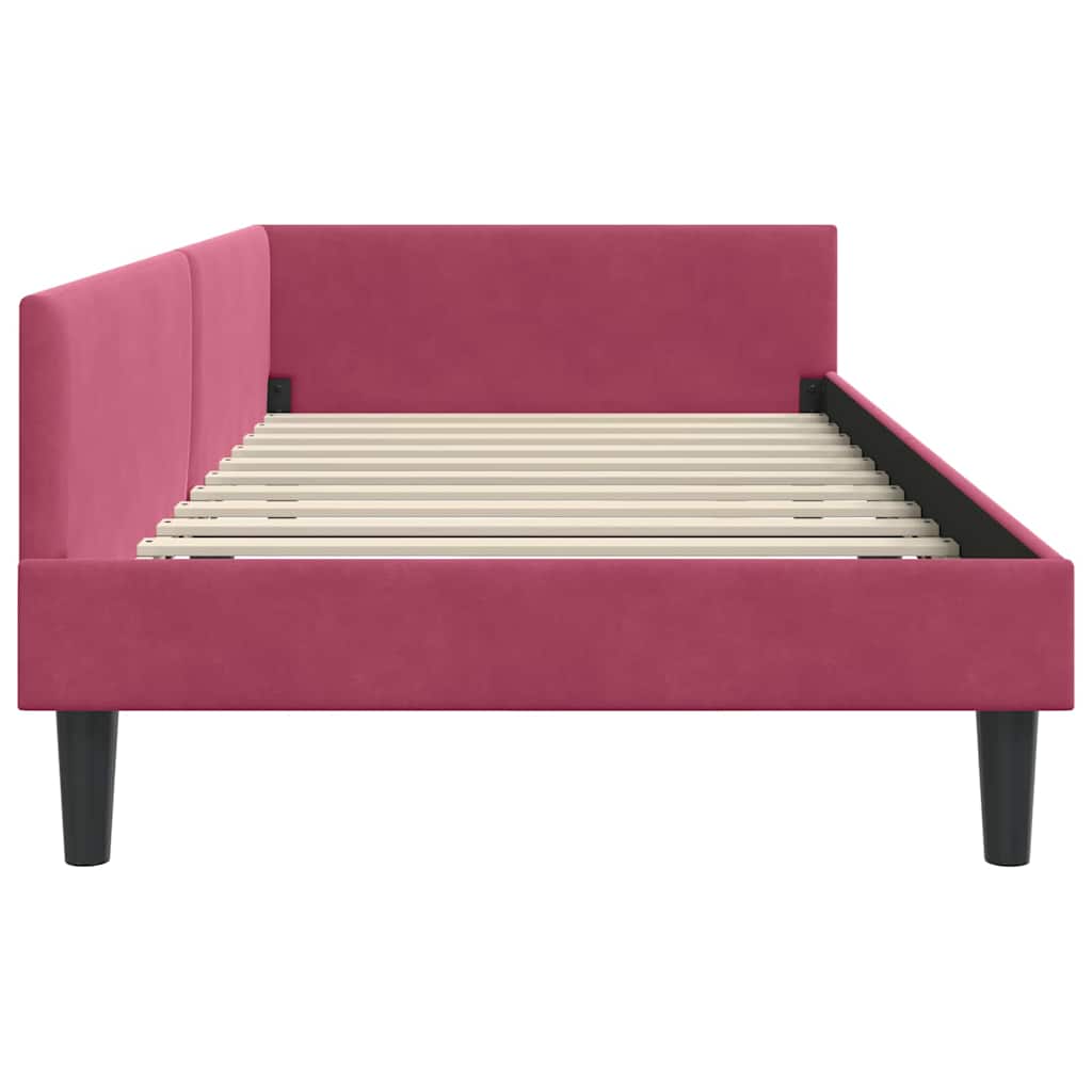 vidaXL Κρεβάτι Γωνίας Κόκκινο 90 x 200 cm Βελούδο