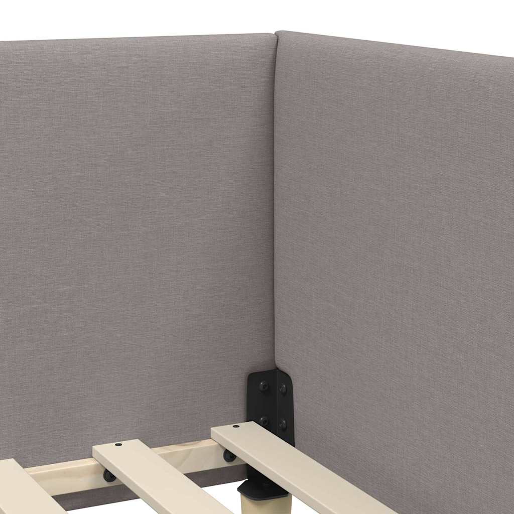 vidaXL Κρεβάτι Γωνίας Taupe 80 εκ x 200 εκ Ύφασμα και Κόντρα Πλακέ