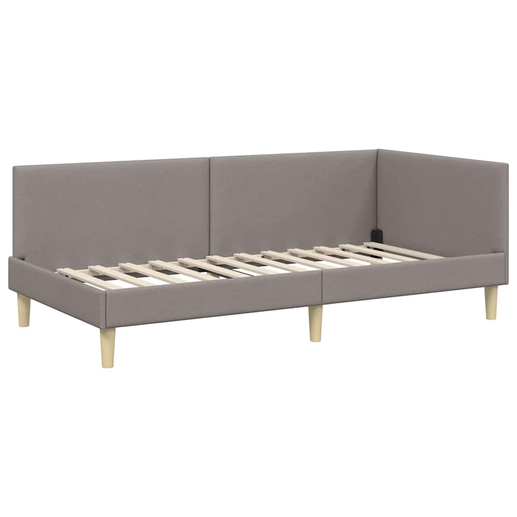 vidaXL Κρεβάτι Γωνίας Taupe 80 εκ x 200 εκ Ύφασμα και Κόντρα Πλακέ