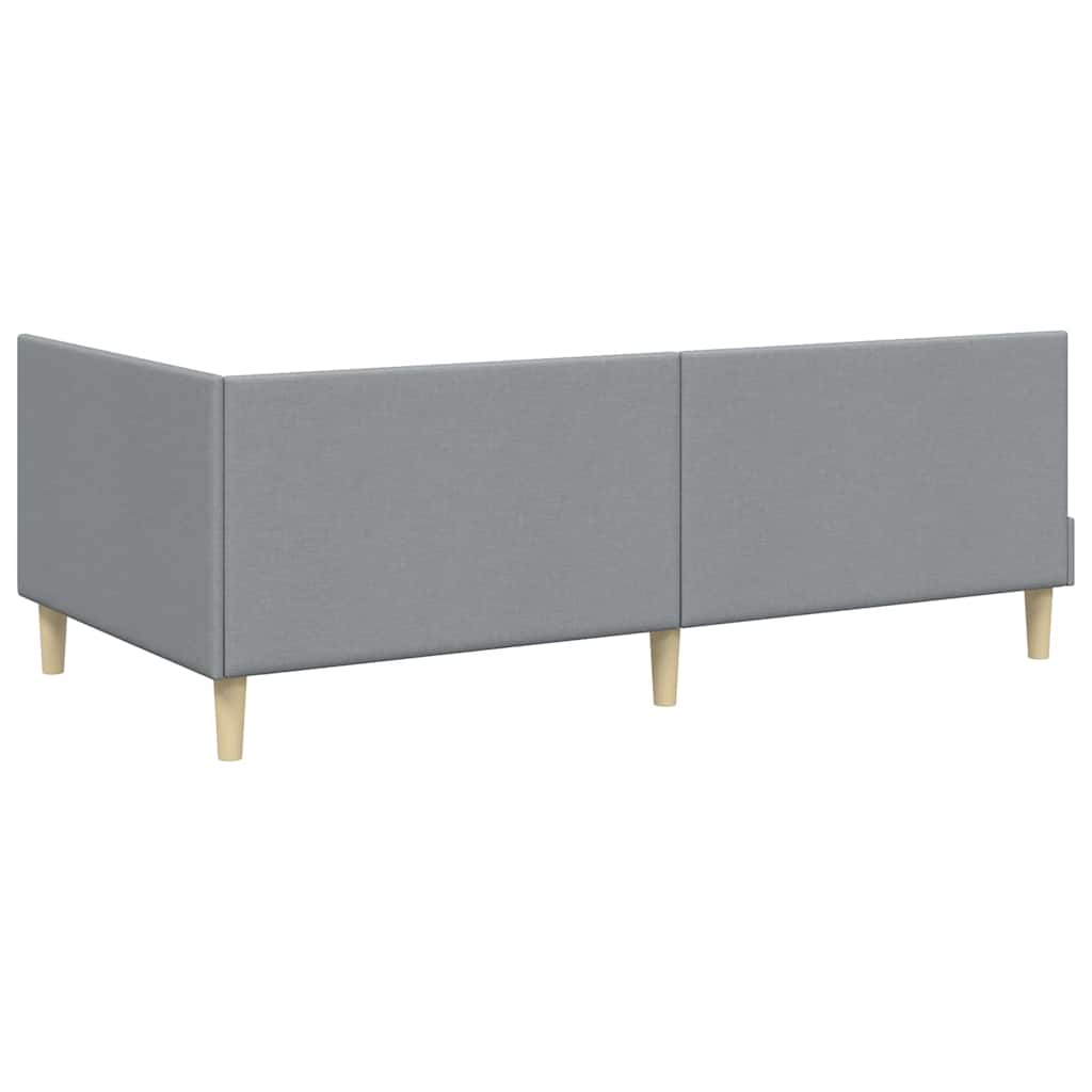 vidaXL Κρεβάτι Γωνίας Ανοιχτό γκρι 100 x 200 cm Ύφασμα και Έργο ξύλου