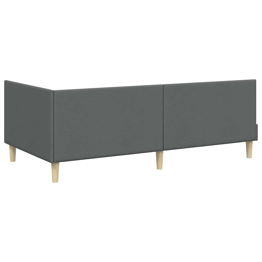 vidaXL Κρεβάτι Γωνίας Σκούρο γκρι 100 x 200 cm Ύφασμα και Έργο ξύλου