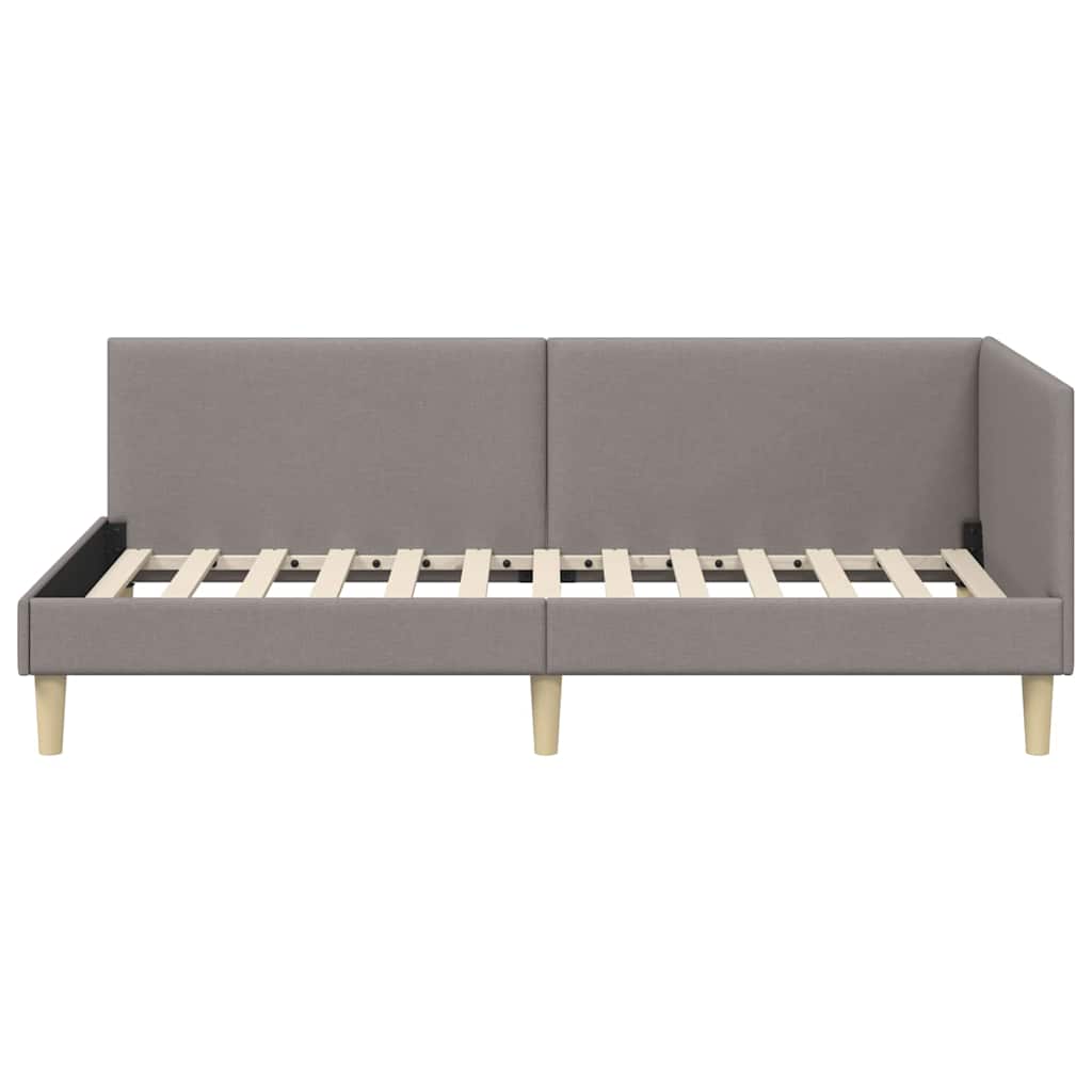 vidaXL Κρεβάτι Γωνίας Taupe 100 εκ x 200 εκ Ύφασμα και Κόντρα Πλακέ