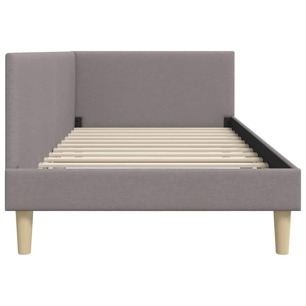 vidaXL Κρεβάτι Γωνίας Taupe 100 εκ x 200 εκ Ύφασμα και Κόντρα Πλακέ