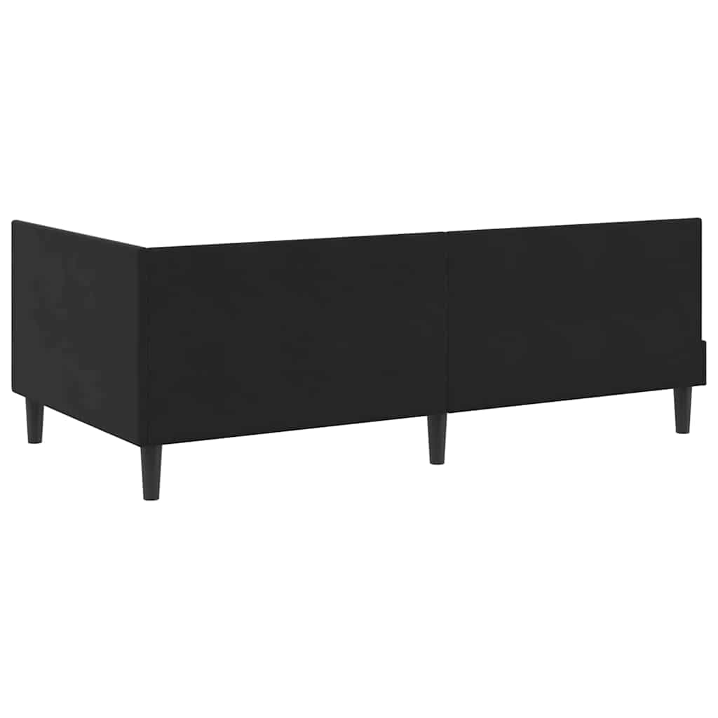 vidaXL Κρεβάτι Γωνίας Μαύρο 80 x 200 cm Βελούδο και Εργοστασιακό ξύλο