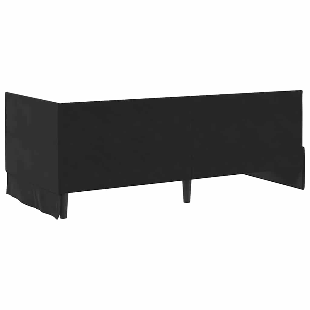 vidaXL Κρεβάτι Γωνίας με κεφαλάρι Μαύρο 90 εκ x 190 εκ Βελούδο