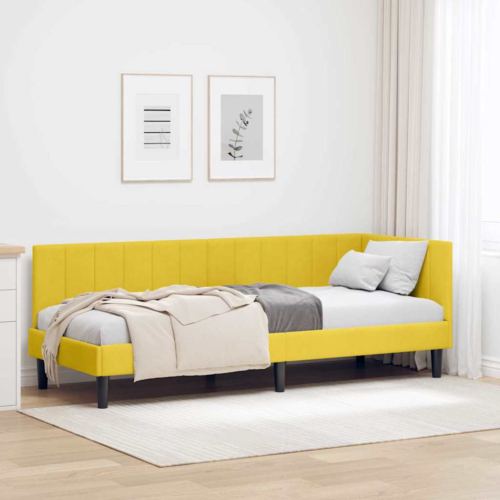 vidaXL Κρεβάτι Γωνίας με κεφαλάρι Κίτρινο 80 εκ x 200 εκ Βελούδο