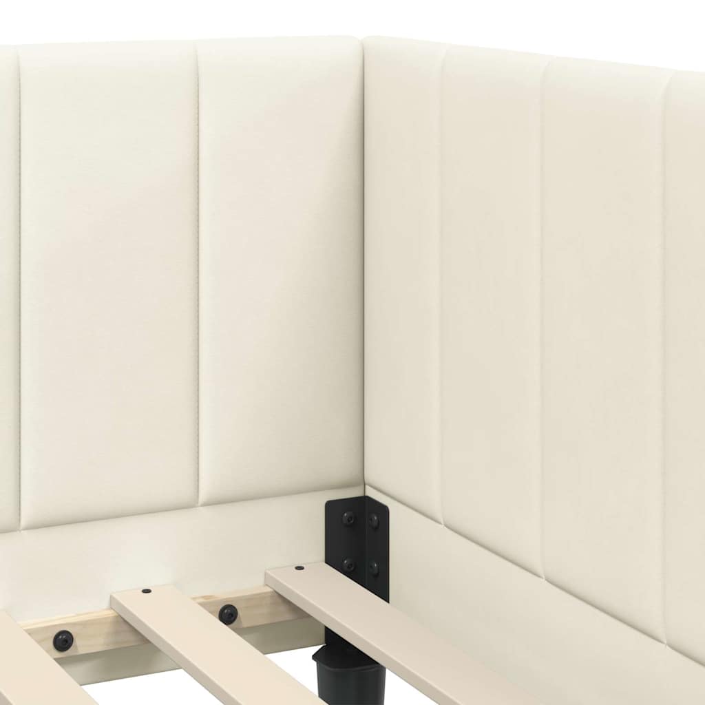 vidaXL Κρεβάτι Γωνίας με κεφαλάρι Κρεμ 80 εκ x 200 εκ Βελούδο