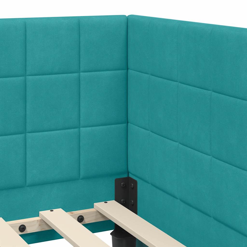 vidaXL Κρεβάτι Γωνίας Τιρκουάζ 80 x 200 cm Βελούδο