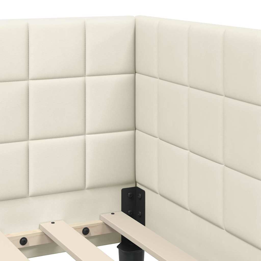 vidaXL Κρεβάτι Γωνίας με κεφαλάρι Κρεμ 100 x 200 cm Βελούδο