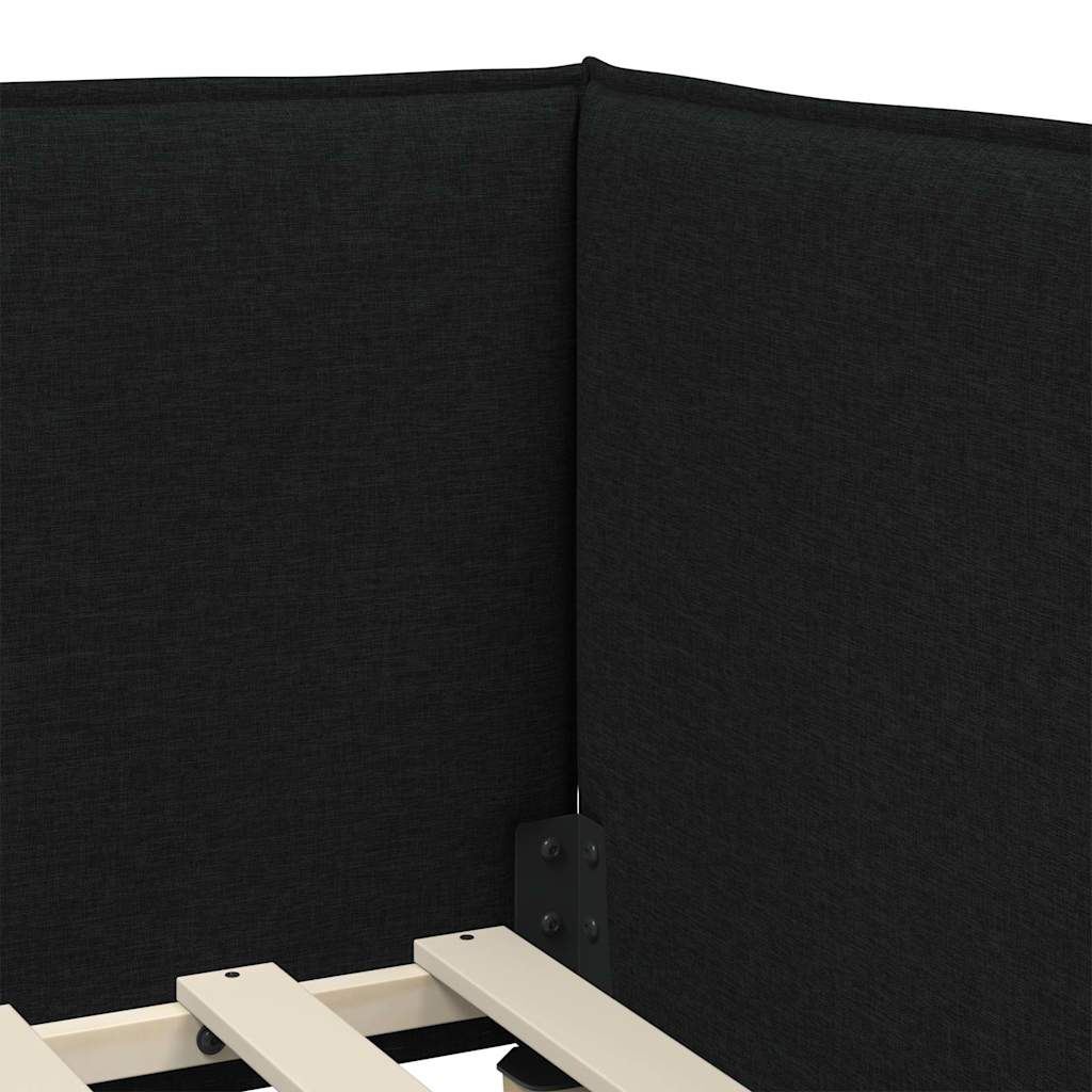 vidaXL Κρεβάτι Γωνίας με κεφαλάρι Μαύρο 80 x 200 cm ύφασμα