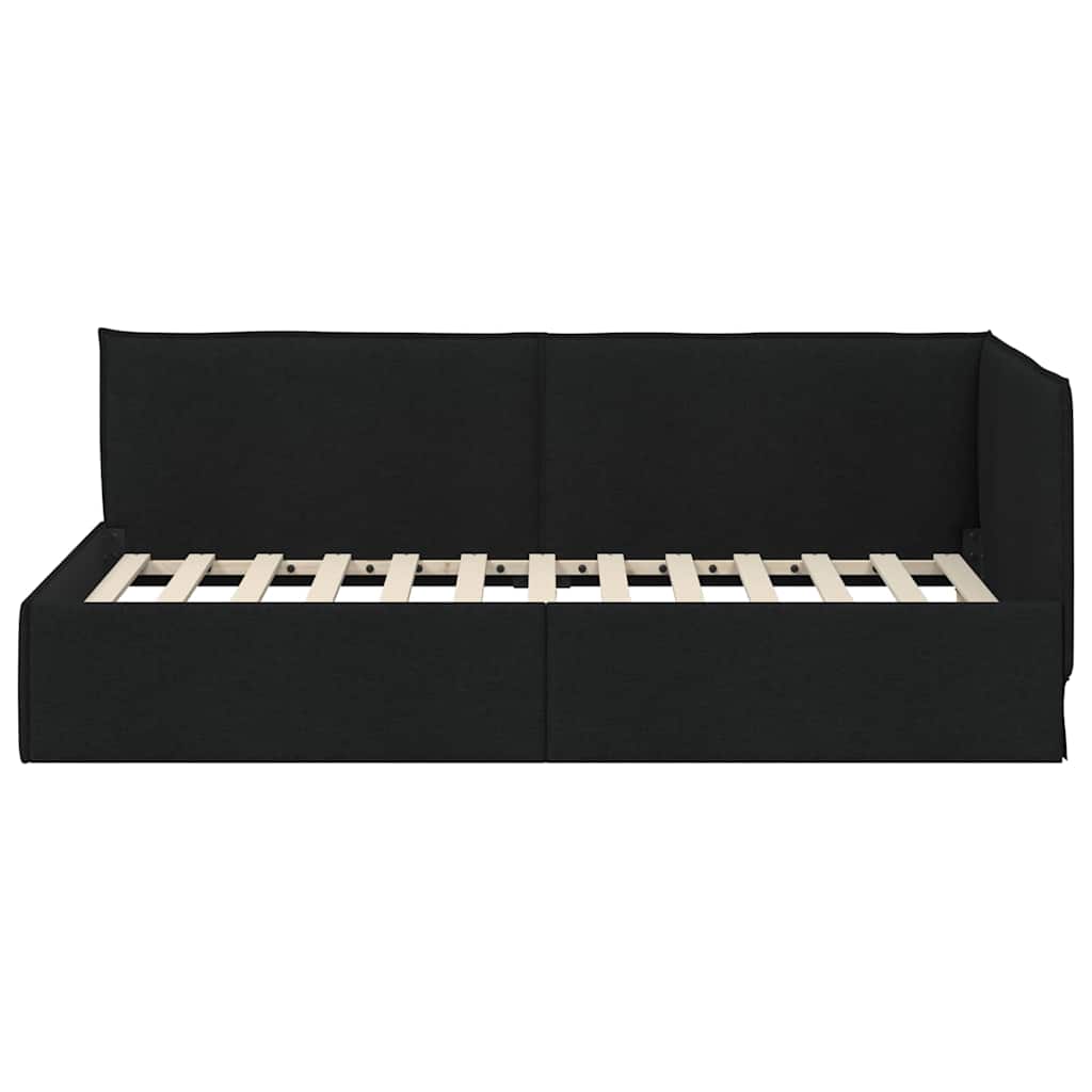 vidaXL Κρεβάτι Γωνίας με κεφαλάρι Μαύρο 80 x 200 cm ύφασμα