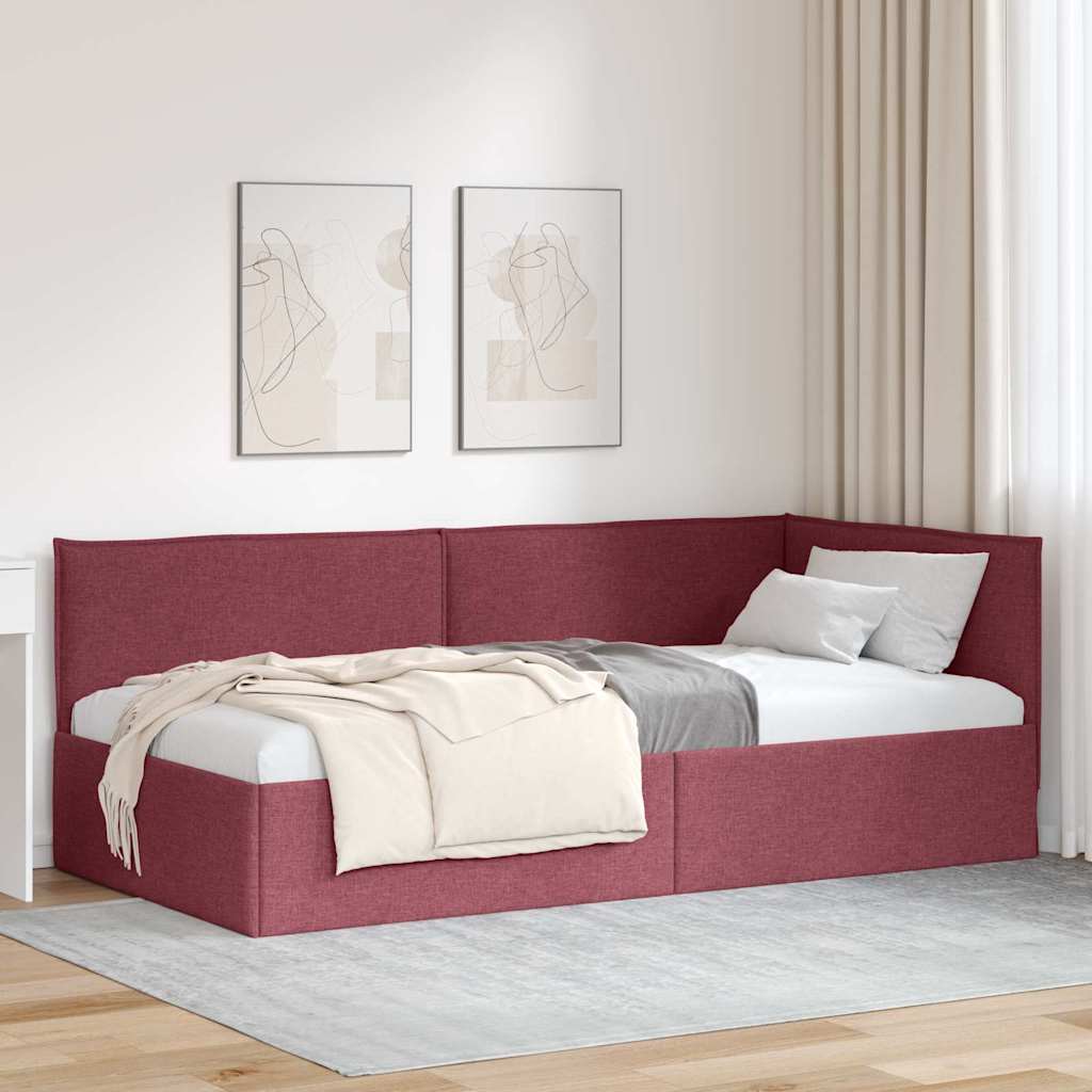 vidaXL Κρεβάτι Γωνίας με κεφαλάρι Κόκκινο 80 x 200 cm ύφασμα