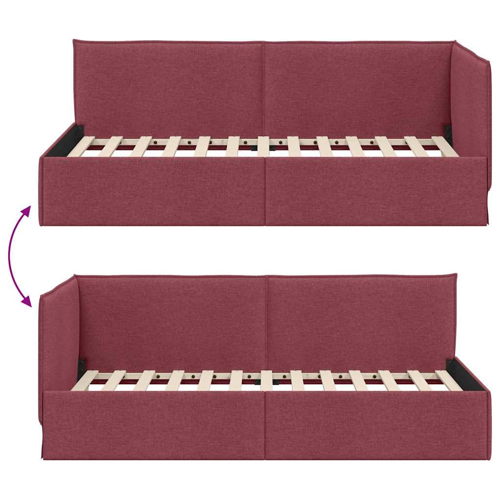 vidaXL Κρεβάτι Γωνίας με κεφαλάρι Κόκκινο 80 x 200 cm ύφασμα