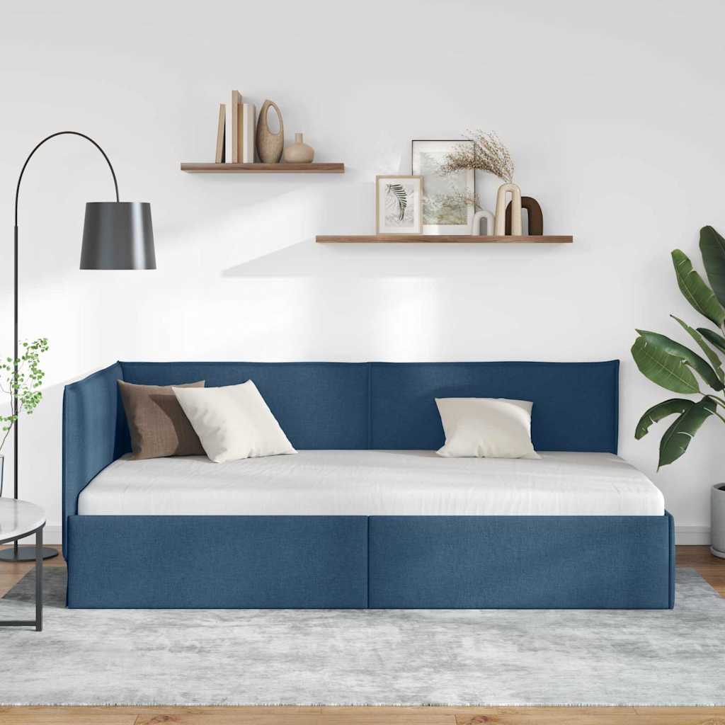 vidaXL Κρεβάτι Γωνίας με κεφαλάρι Μπλε 80 x 200 cm ύφασμα