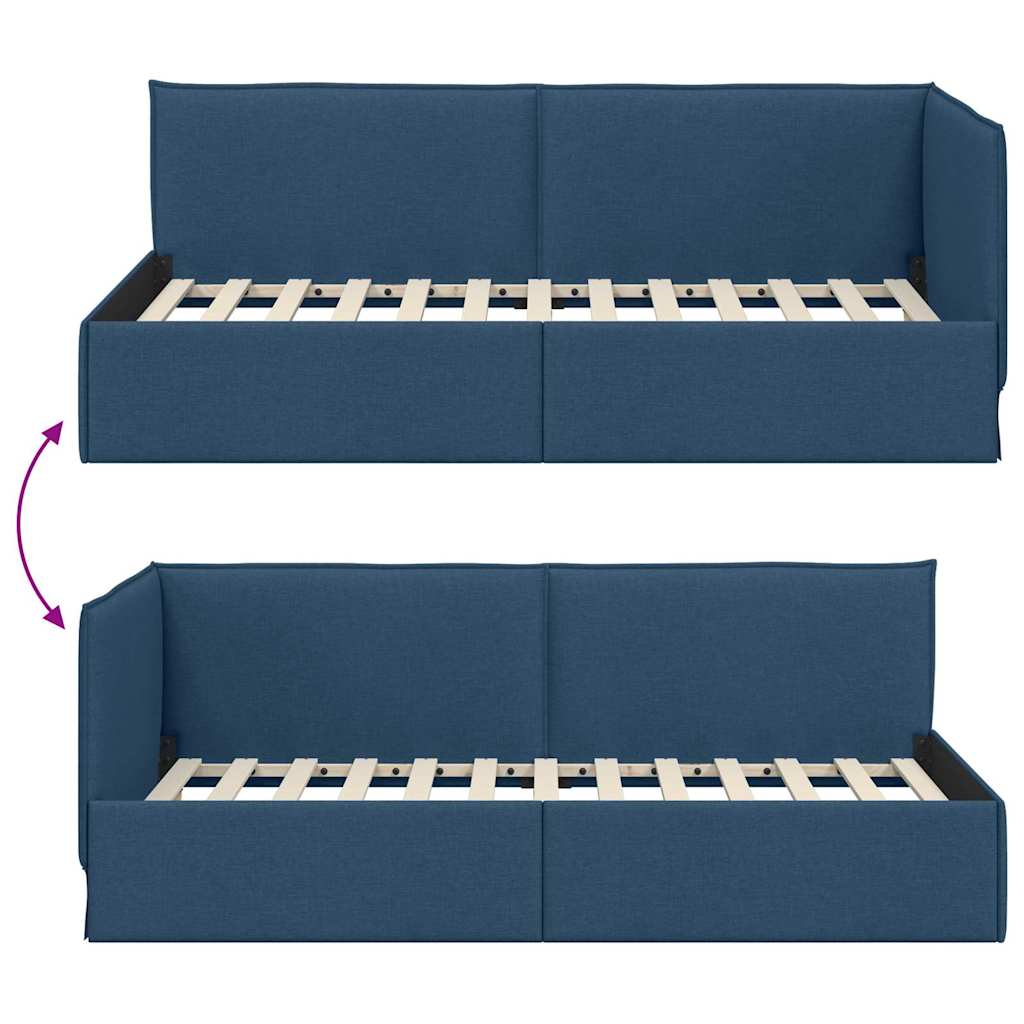 vidaXL Κρεβάτι Γωνίας με κεφαλάρι Μπλε 80 x 200 cm ύφασμα