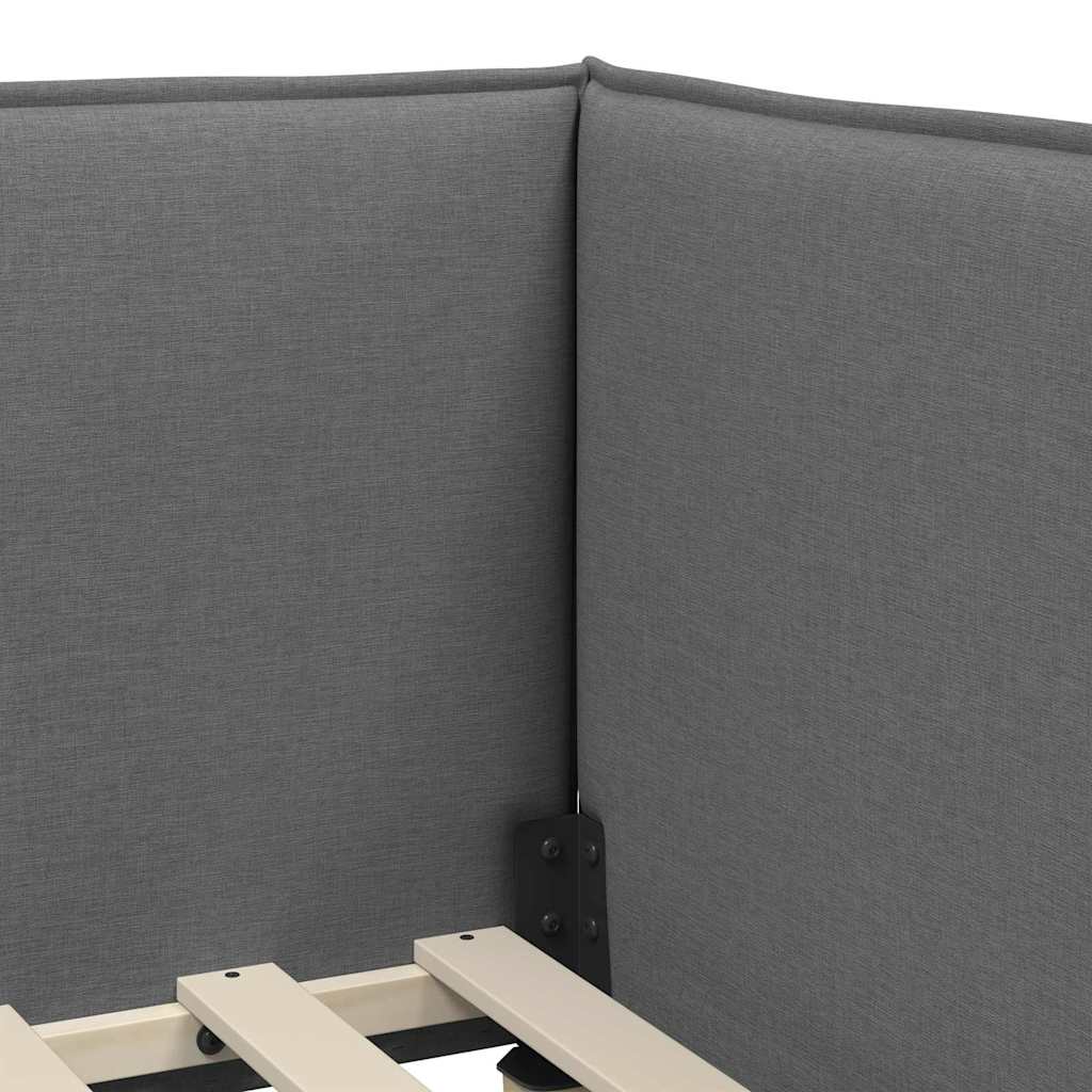 vidaXL Κρεβάτι Γωνίας με κεφαλάρι Σκούρο Γκρι 90 x 190 cm ύφασμα