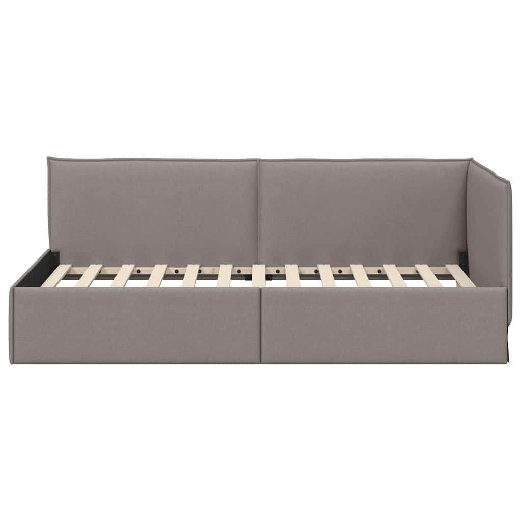 vidaXL Κρεβάτι Γωνίας Taupe 90 x 190 cm ύφασμα